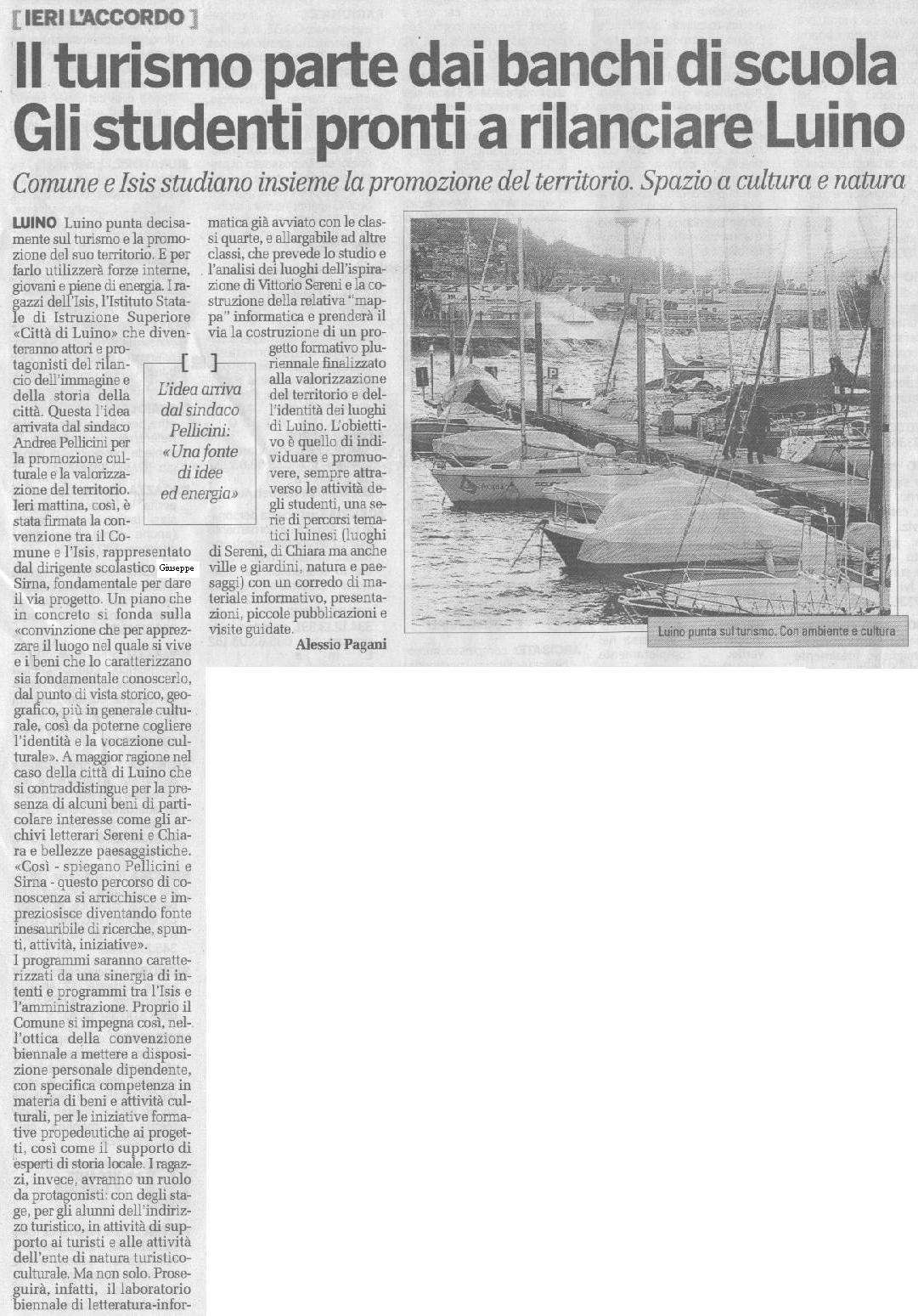 articolo pubblicato su "La Provincia di Varese"